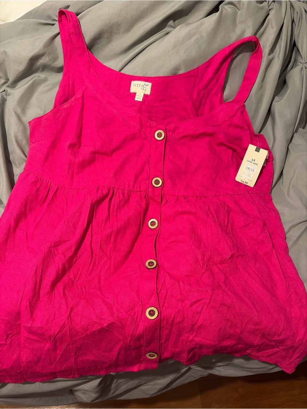 Terra & Sky Fuchsia Button-Front Camisole